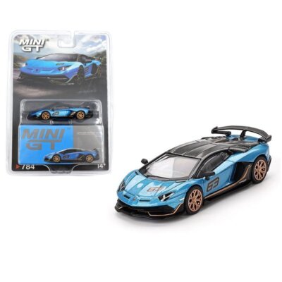 LAMBORGHINI Aventador SVJ #63  - blue Aegir - MiJo - Mini GT 1:64