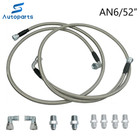 SS Braided Transmission Cooler Hose Lines Fittings TH350/700R4/TH400 52" Length