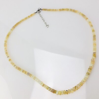 Yellow Ethiopian Opal 20  Bead Necklace PSH277