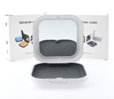 2x Denture Storage Case w/ Mirror Dental Retainer Orthodontic Mouth Guard Box