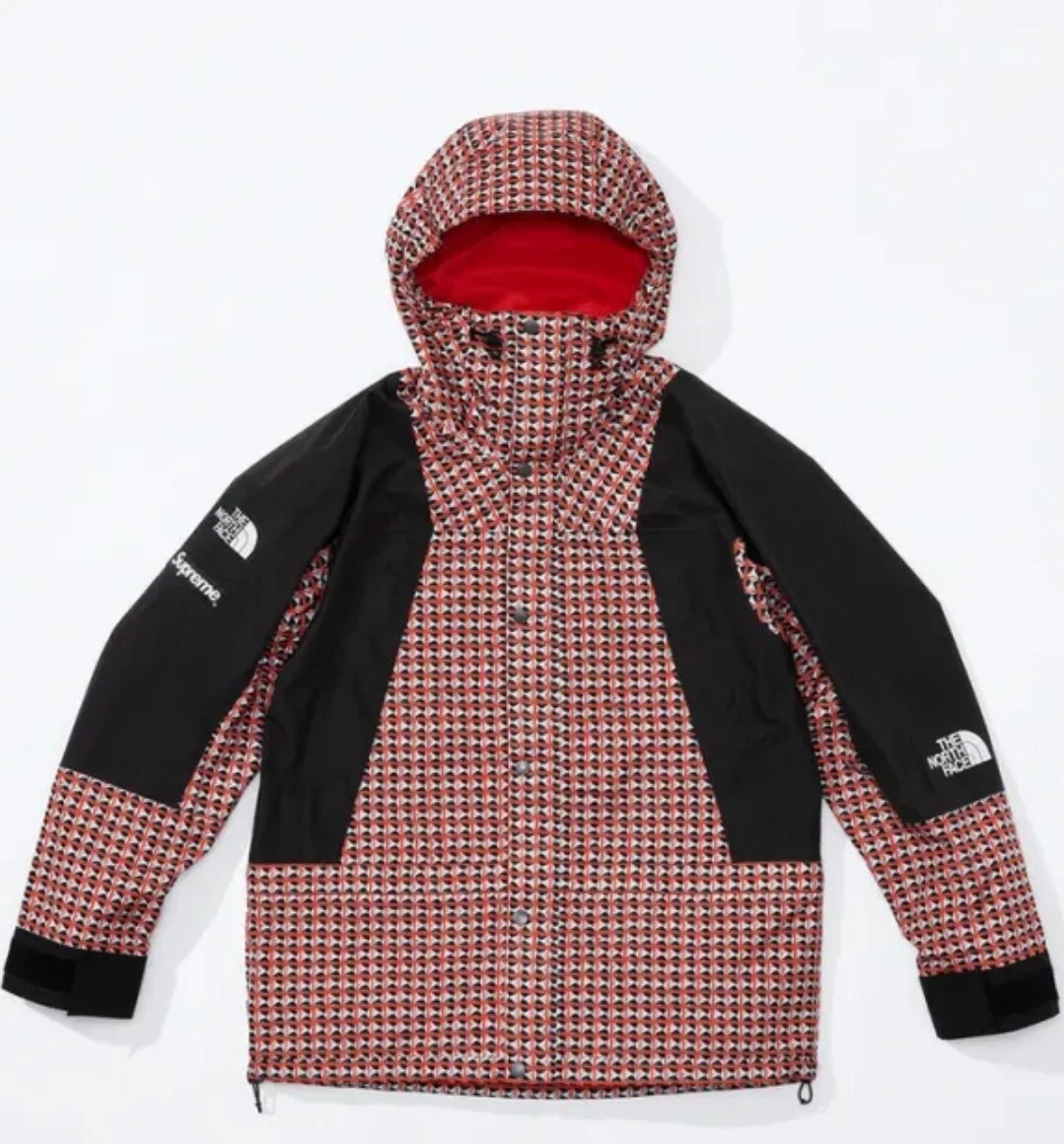 VESTE DE LUMIÈRE DE MONTAGNE SUPREME x THE NORTH FACE TNF CLOUTÉE   ROUGE TAILLE L NEUF AUTHENTIQUE