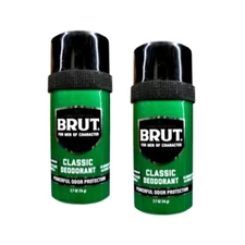 2 Pack Brut for Men of Character Classic Scent Deodorant Round Stick, 2.7 Oz.