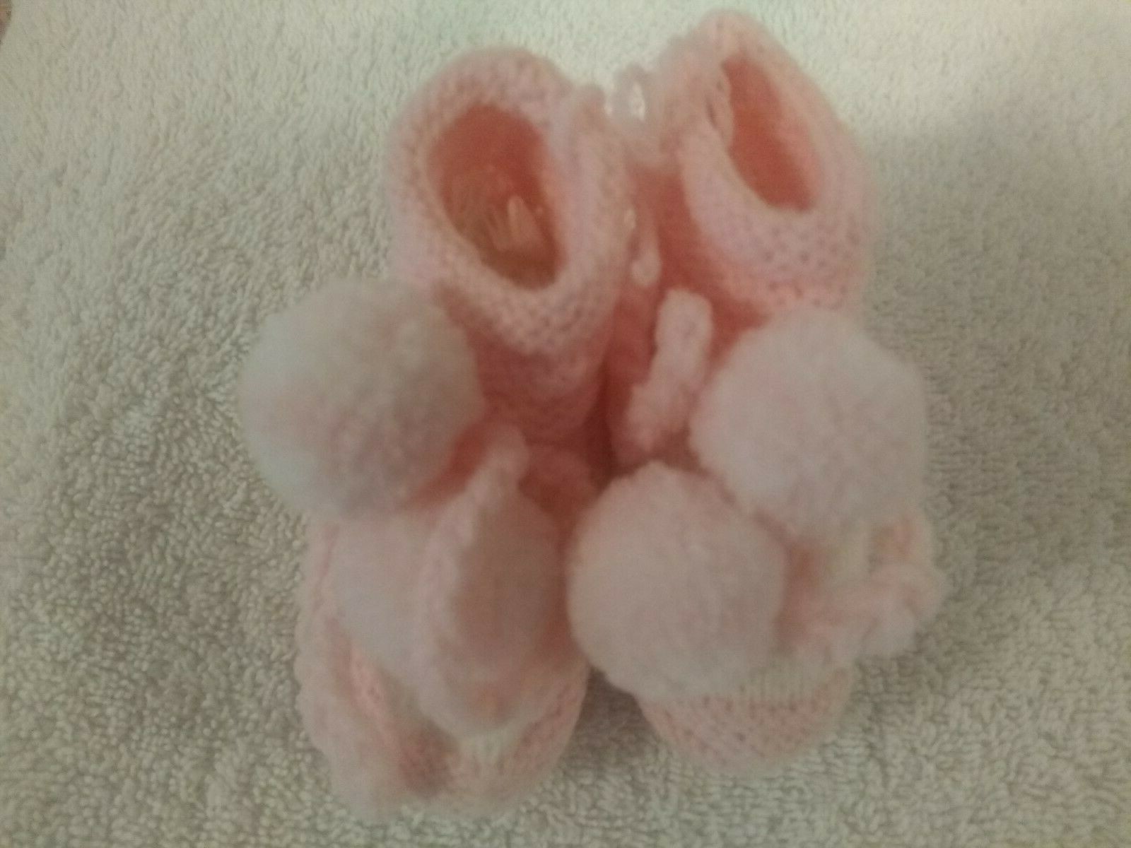 Homemade Crochet Baby Booties in Light Pink Color