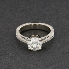 2Ct White Round CZ Vintage Antique Engagement Ring In 925 Sterling Silver