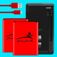 Long Life 2x 3580mAh Spare Battery Wall Charger cable f LG Access LTE L31G Phone