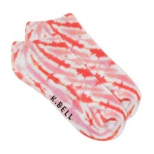 K. Bell Women's Tie Dyed No Show Crew Socks 1 Pair, Pink, Women's Shoe 9-11