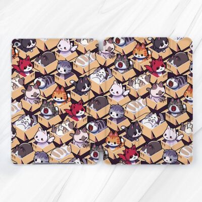 Cute Cats Boxes Kawaii Animal Case For iPad 10.2 10.9 A16 Mini 7 Pro 11 13 Air 5
