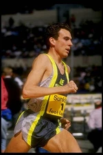 Doug Padilla performs at a two mile event at the Sunkist Indoor T 1991 Old Photo