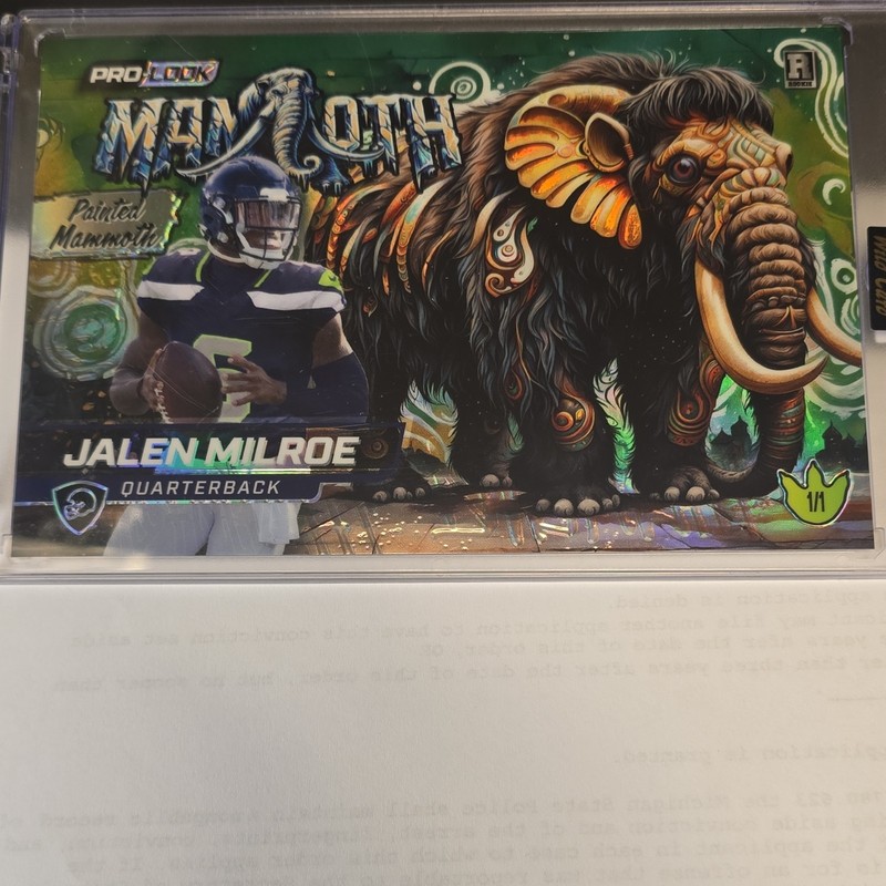 2025 Wild Card Jalen Milroe Rookie Painted Mammoths 1/1