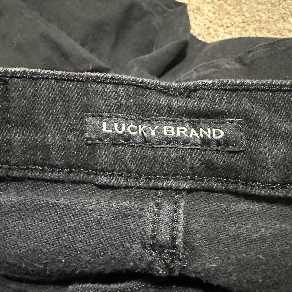 Jeans Lucky Brand para mujer 2/26 negros tiro alto Bridgette ajustados elásticos denim Foto 3 de 4
