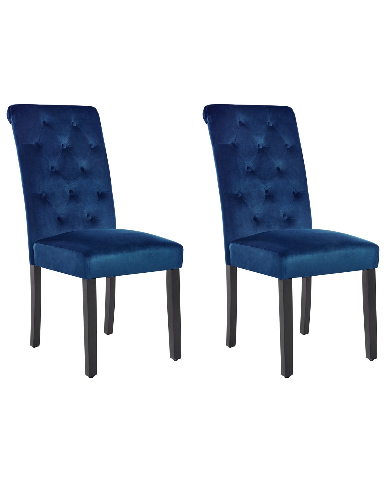 Set di 2 sedie da pranzo VELVA Blu scuro Velluto