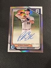 2024 Bowman Chrome Auto Peyton Graham Refractor #1/499 CPA-PGR 1st On Print Run
