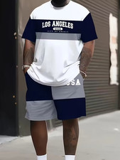 Men  s Outfit 2 Piece Set Shirt  Shorts Set - Available Sizes 2XL - 8XL  BIG