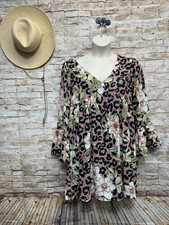 Peach Love California V-neck Boho Tunic Dress Women’s Medium