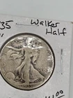 1935 S Walking Liberty 50¢. Entry price set at $90 AG melt or $32.