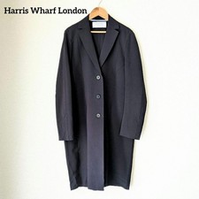 Harris Wharf London Chester Coat Size 38 Dark Blue Made in Italy