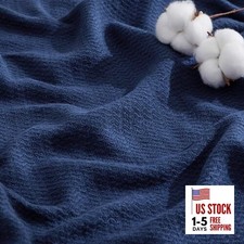GentleSoft 100 Cotton Blanket Queen Size for Queen 90" x 90" 05 - Navy Blue