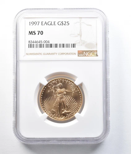 1997 $25 American Gold Eagle 1/2 Oz 0.5 Oz Gold MS70 NGC *8770