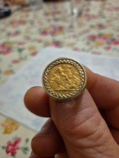 1910 King Edward VII HALF SOVEREIGN RING VERY GOOD CONDITION 9 Grams 22k Gold
