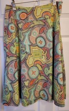 Vontage Talbots Paisley Print Flare Midi Skirt Sz. 8
