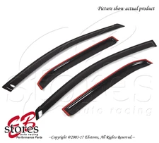 Black Tinted Out-Channel Visor Deflector 4pcs For 2009-2013 Toyota Corolla Sedan