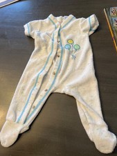 VTG 80s 90s Baby Sleeper Footed Pajamas Terry Cloth Snap Front Balloons