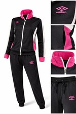 Tuta Donna Leggera Umbro Sport Palestra Casa Tempo Libero con zip Nera S-XL