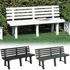 Outdoor 3-Person Plastic Garden Bench Ideal for Patios, Lawns & Picnic Areas 