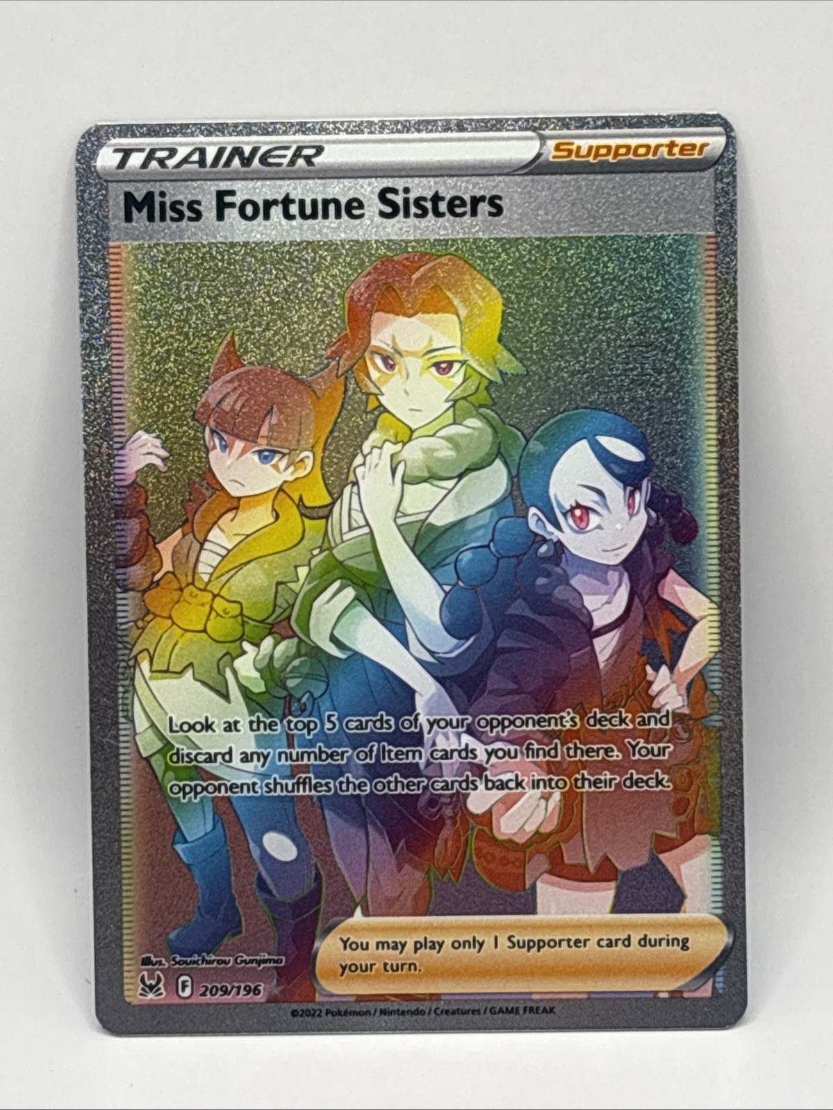 Pokemon MISS FORTUNE SISTERS 209/196 - Lost Origin - HYPER RARE FULL ART
