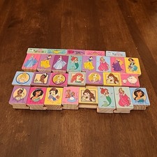 Lot Wood Disney Princess Cinderella Rubber Tiana Jasmine Ariel Belle Stamps Set 