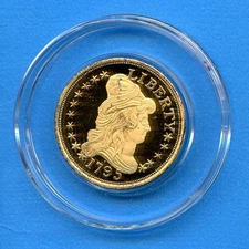 Fantasy Liberty Draped Bust $10 Style Coin 1795 Tribute Medal Acrylic Case #0b