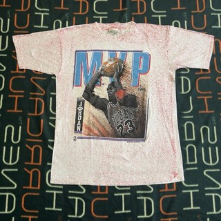 Vintage 1991 Michael Jordan MVP Shirt Magic Johnson T’s Red Large NBA Sportswear
