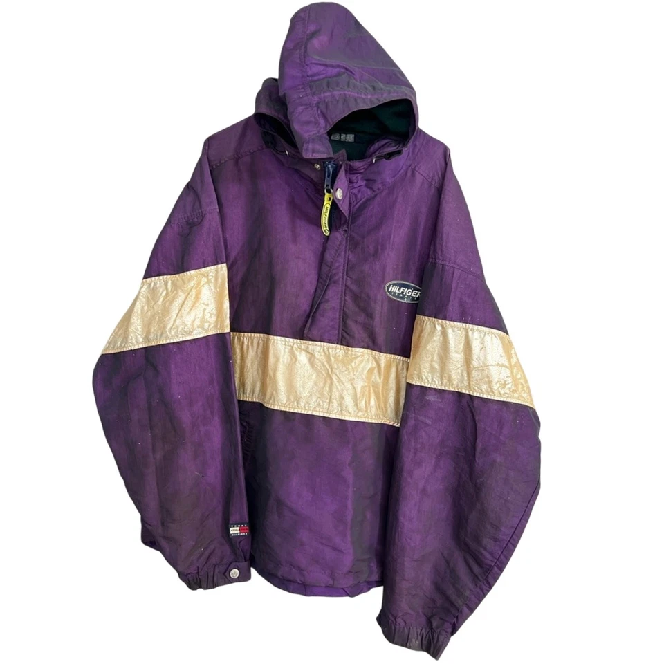 Vtg 90s Tommy Hilfiger Tennis Logo Spell Out Vintage Jacket Windbreaker XXL - Image 2 of 4