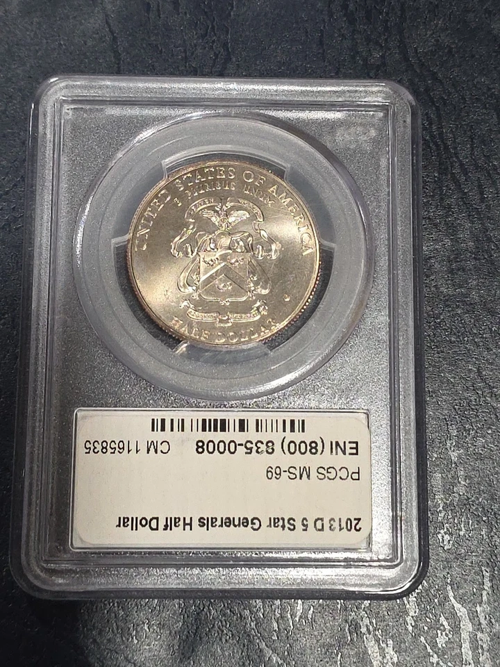2013-D 5-Star Generals Commemorative Half MS69 PCGS Mint State 69 - Image 3 of 4