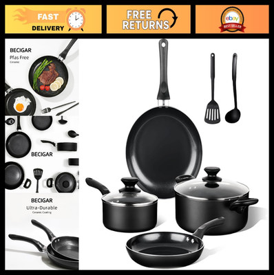 8-Piece Nonstick Ceramic Cookware Set, Induction Safe Pots & Pans, Kitchen Essen