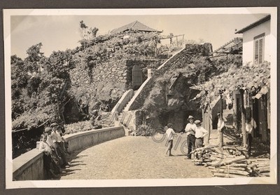 Foto Portugal Madeira São Vicente Straßenszene Kinder Weinlaub 1934