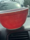 Vintage  Pyrex Mixing Bowl, Red, #402,  1.5 Qt Small 7”