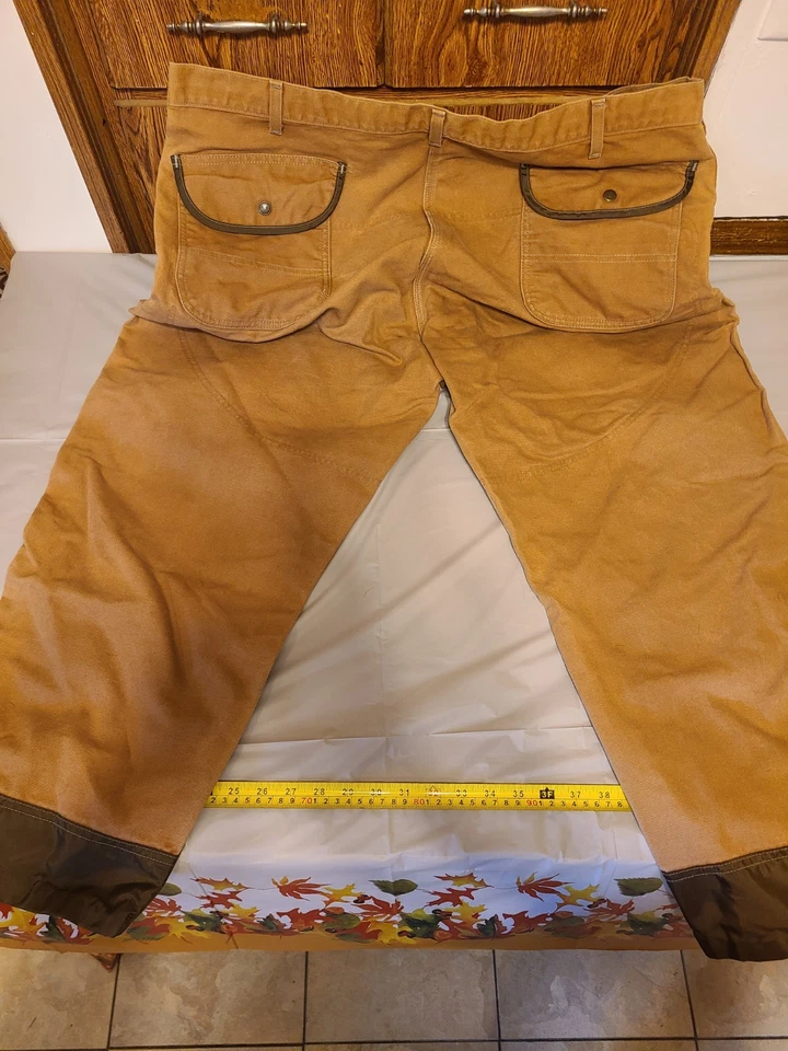 Nuevo con etiquetas de colección. Pantalones de Caza Cepillo de Trabajo Tela Pato Carhartt Marrón Talla 48x32 Hechos en EE. UU. Foto 3 de 3