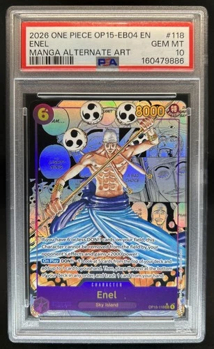 2026 One Piece Adventure on Kami's Island Enel Manga Art Alt #OP15-118 PSA 10