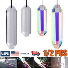 2x Large Suncatchers Crystal Prisms,Hanging Sun Catcher with Glass Prism Rainbow