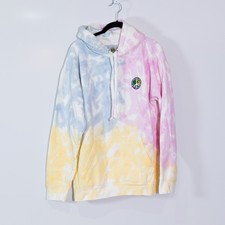 Cross Colours Women's Cotton Tie Dye Print Pattern Pullover Hoodie Sweatshirt S
