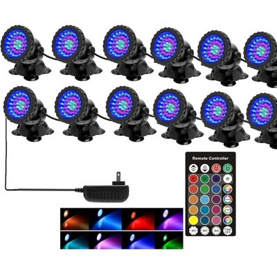 Pond Lights Colored with Timer, Fountain Lights Underwater Submersible Memory...