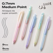 WRITECH Retractable Gel Ink Pens: 0.7mm Fine Point Black-Ink Aesthetic Gradient