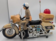 Juguete Jumbo para motocicleta policía a batería 1970 plástico vintage sin probar