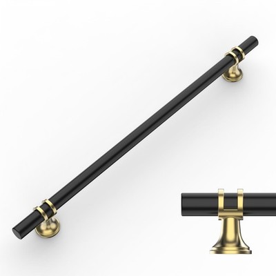 Amerdeco 10er-Pack schwarz & gold Schrankgriffe 10 Zoll (256 mm) Loch