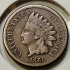 1861 CN Indian Head Cent - VF - Civil War Year **Semi-Key: 10,100,000**