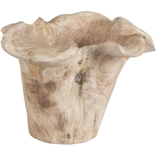 Uttermost 17135 Teak Flow White-Washed Teak Wood Outdoor Bowl - Picture 3 of 7