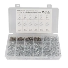 285PCS 5-18mm Stainless Double Wire Fuel Line Hose Tube Clamp Spring Clips N