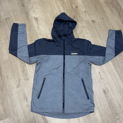 Carhartt Walsh Jacket Mens Grey Rain Hooded Nylon Windbreaker Relaxed size M