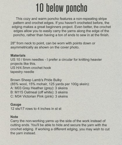 Indiknits Knitting Pattern by Amy Swenson - 10 Below Poncho - Picture 2 of 2